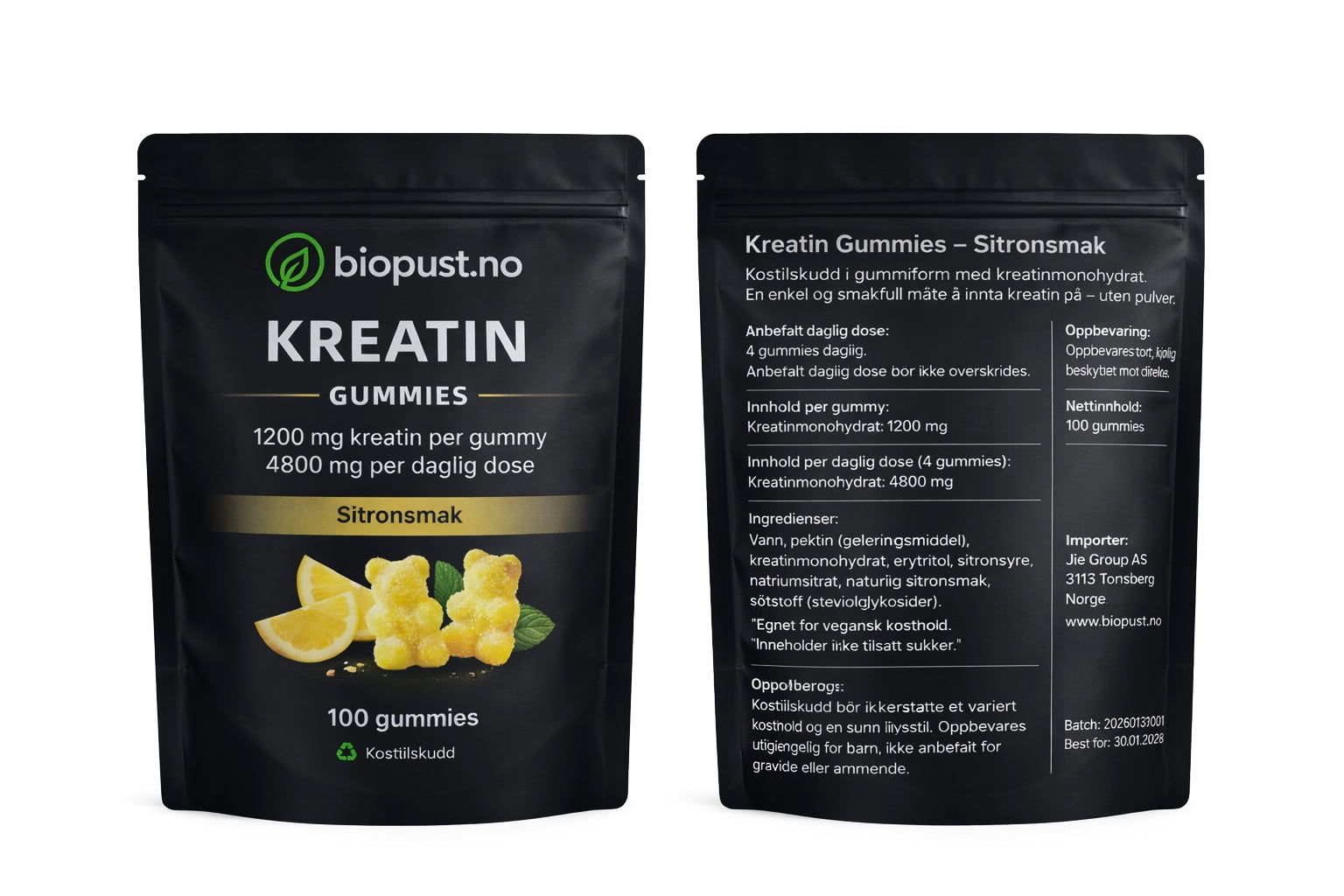 Kreatin Gummies – Sitronsmak