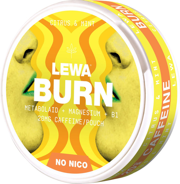 LEWA Burn Citrus Mint nikotin- og tobakksfrie poser med koffein, magnesium og vitamin B1