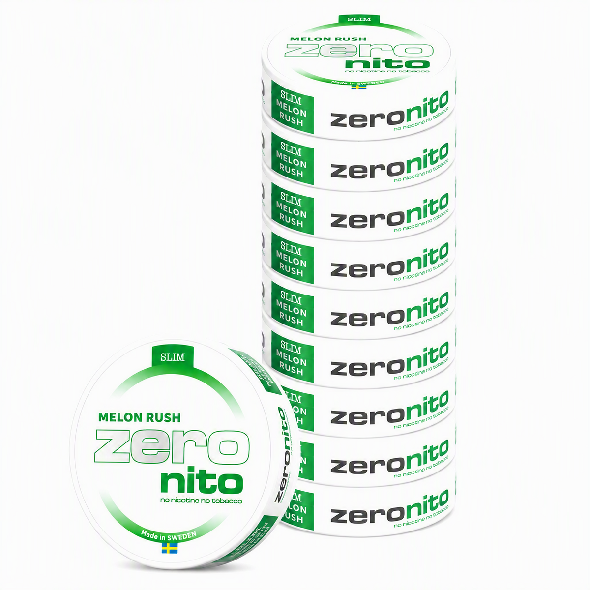 Zeronito Melon Rush nikotin- og tobakksfrie poser med melonsmak 10-pk