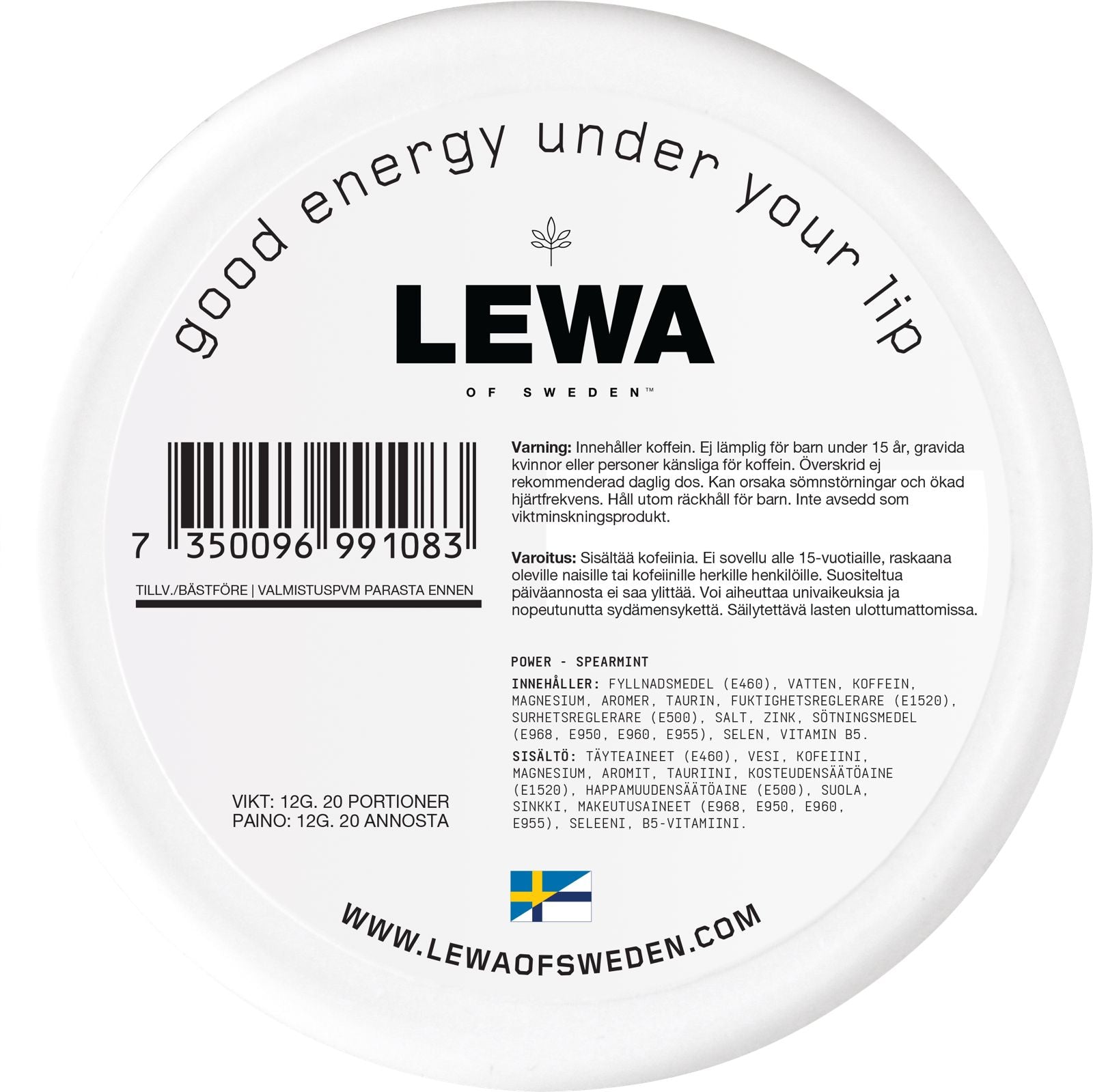 LEWA Power Spearmint koffeinposer – Nikotinfri energi