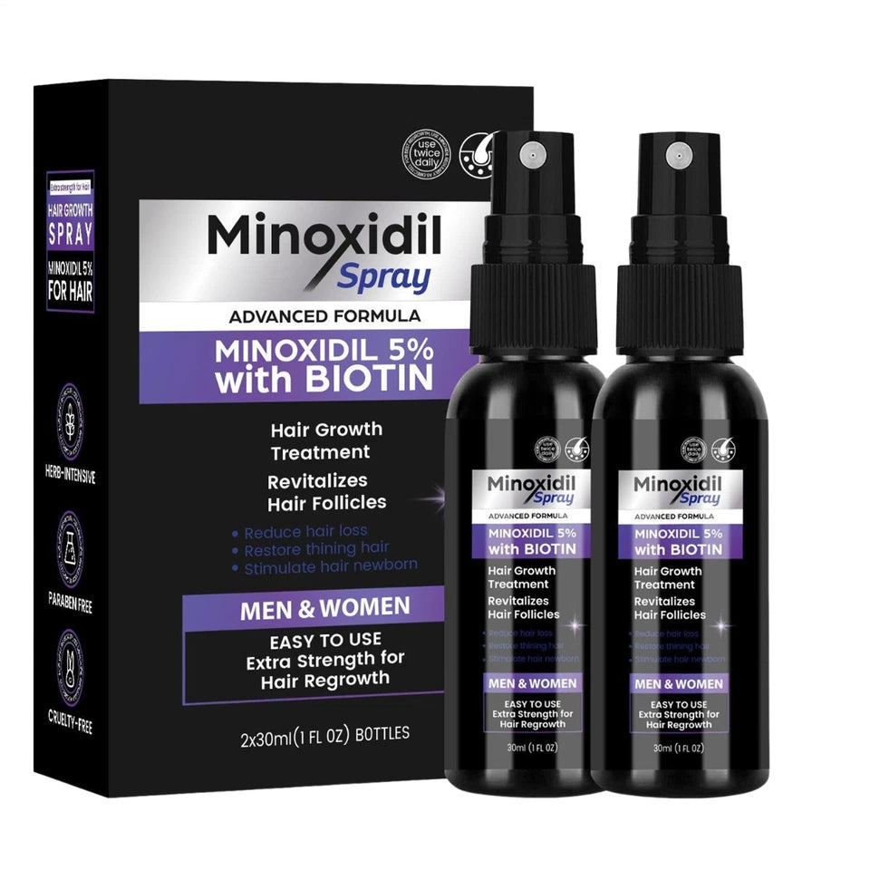 Minoxidil 5 % Spray med Biotin – 2 × 30 ml