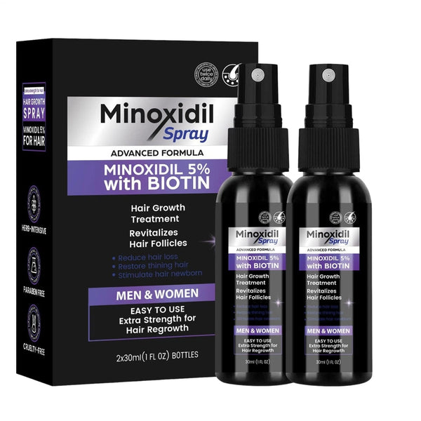 Minoxidil 5 % Spray med Biotin – 2 × 30 ml